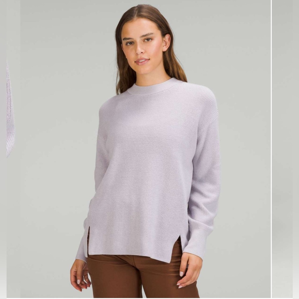 Lululemon Merino Wool-Blend Ribbed Crewneck Sweater
Faint Lavender size 10